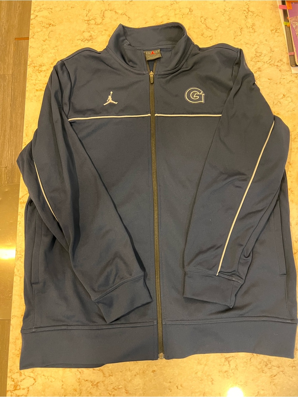Jordan Georgetown Navy Track Jacket with White Piping